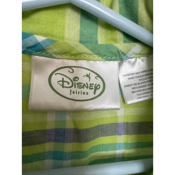 Vintage Disney Fairies Tinkerbell Plaid Tunic Top Girls Size 4 Embroidered - Picture 5 of 7